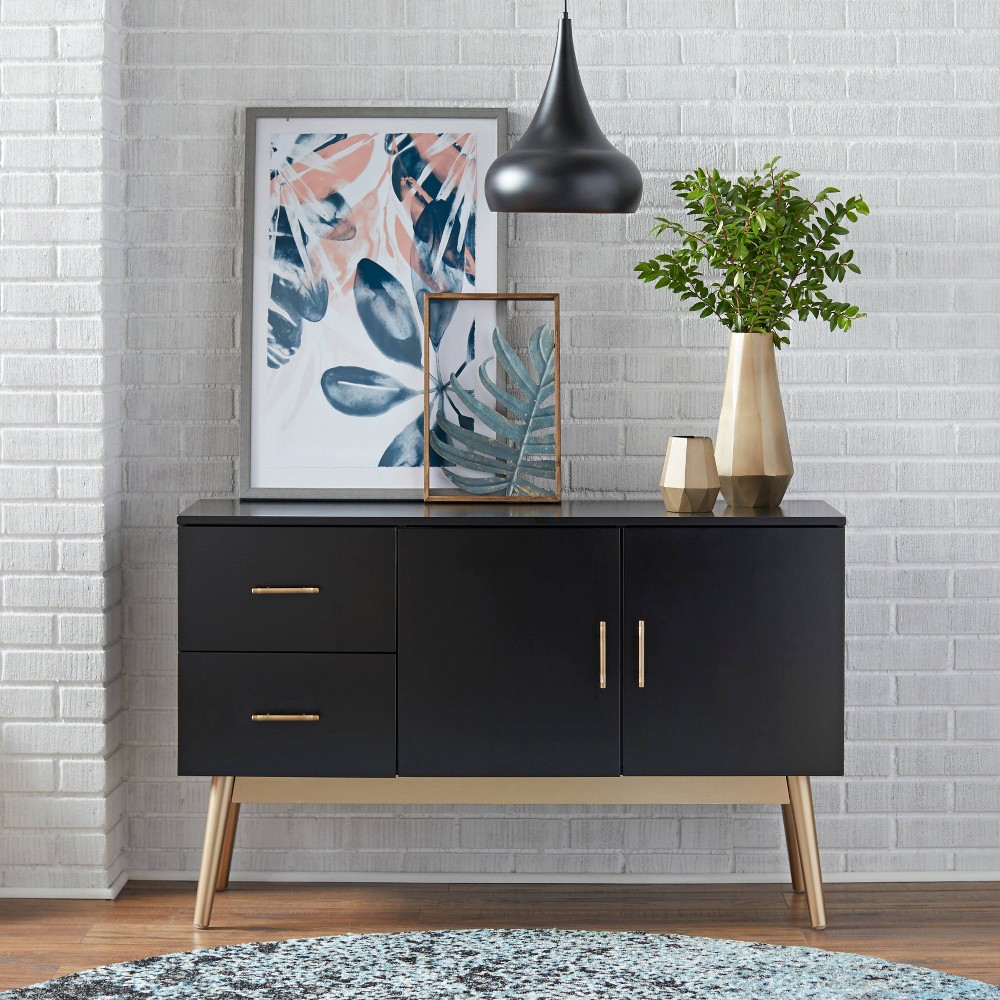 Photos - Storage Сabinet Stacy Buffet Servers Black - Buylateral