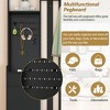 LIVAREEmlen Contemporary Garment Racks, Hall Tree Storage with Cushioned Storage Bench and Pegboard, Modern Coat Rack with 4 Hooks - 3 of 4