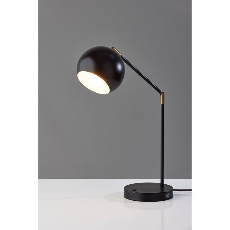 Ashbury Desk Lamp Black with Antique Brass Accents - Adesso, 1 of 7