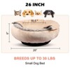JOEJOY Dog Beds for Small Medium Dogs, Cozy Cuddler Luxury Puppy Pet Bed with Blanket Attached, Donut Round Calming Anti-Anxiety Dog Burrow Cave Bed - 2 of 4