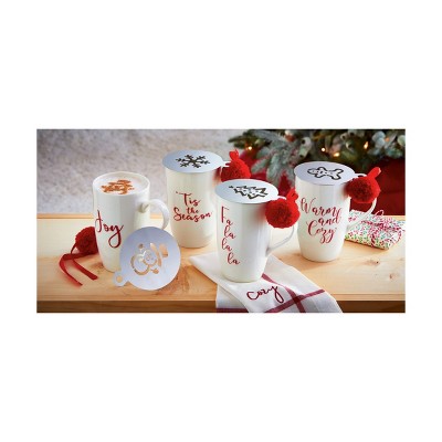 Fa La La La Ceramic Mug and Stencil Set