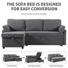 84.2" Sleeper Sofa Bed,Pull Out Sofa Bed with Storage Chaise L Shape Sectional Sofa - 4 of 4