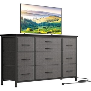 10 Drawer Dresser, 55 Inch TV Stand with Power Outlet Entertainment Center, Fabric Drawer Storage for Bedroom, Living Room, Wardrobe - 1 of 4