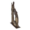 Melrose 17" Rustic Metal Holy Family Nativity Scene With A Burlap Design Christmas Table Top Decoration - 2 of 3