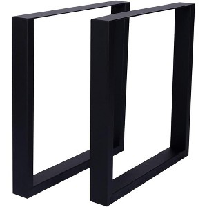 Set of 2 Heavy-Duty Metal Table Legs, Wide Steel Box Section Square Legs, Industrial Style Dining Table and Desk Legs, 28x35 Inches - 1 of 4