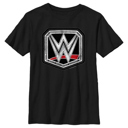 Boy s WWE World Heavyweight Champion Logo T Shirt Black X Small