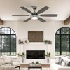 Siljoy 60-in Gray Ceiling Fan with Gray or Oak Color Blades Ceiling Fan With LED Light-Remote Included（6 Blades） - 2 of 4
