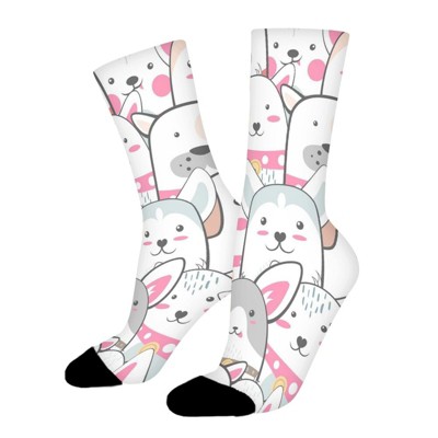 Funny Cute Dog Women Printed Crew Socks Funny Funky Socks Soft Polyester Novelty Gifts for Artists Men