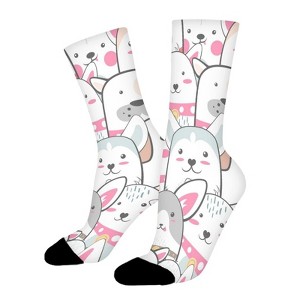 Funny Cute Dog Women Printed Crew Socks Funny Funky Socks Soft Polyester Novelty Gifts for Artists Men - 1 of 1