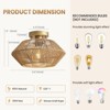 Ludomide 12.6" Boho Light Fixture, Hand-Woven Flush Mount Boho Chandelier, Farmhouse Rattan Ceiling Light Fixture for Hallway Bedroom Foyer Nursery - 2 of 4