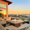 Kinger Home 42-inch Propane Fire Pit Table with Tile Tabletop, 50,000 BTU CSA Certified, Rattan Wricker Aluminum Frame, Accessories Included, Brown - 2 of 4