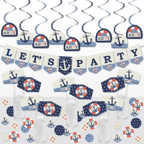 Big Dot Of Happiness Ahoy - Nautical - Baby Shower Or Birthday Party  Supplies Decoration Kit - Decor Galore Party Pack - 51 Pieces : Target