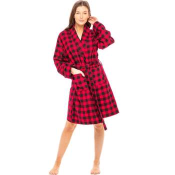 Alexander Del Rossa Women's Short Flannel Robe, Lightweight Cotton, Large  Red Buffalo Check Plaid Short (A0491Q42LG) at  Women's Clothing store