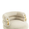 Okak Modern Barrel Accent Chair Living Room Chair with Ottoman Comfy Velvet Upholstered Armchair with Footrest for Lounge Office Bedroom - 4 of 4
