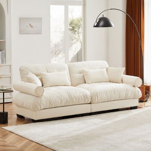 NicBex Couches for Living Room Oversized 2-Seater Sofa Couch Comfort Velvet Upholstered Sofa With Pillows and Bolstered Armrests for Bedroom - 1 of 4