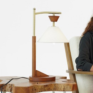 Aortzio 20"H Nordic Solid Wood Table Lamps,Bedside Lamp with Metal Body - 1 of 4