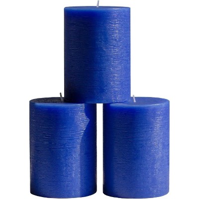 3x4 inch Pillar Candles Set of 3 ¨C Unscented Dripless Rustic Candles for Decor, Centerpieces, Weddings