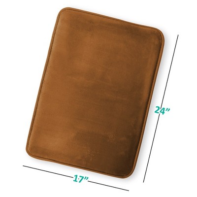 Chocolate Brown Velvet Memory Foam Bath Rug with PVC Backing