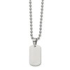 Chisel Stainless Steel Brushed and Polished Reversible Dog Tag on a 22" Ball Chain Necklace - 2 of 3