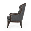 Mantua Contemporary Fabric Upholstered Accent Chair with Nailhead Trim - Christopher Knight Home - 4 of 4