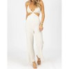 Women's HALTER SMOCK TOP LINEN JUMPSUIT - Levee - 3 of 4