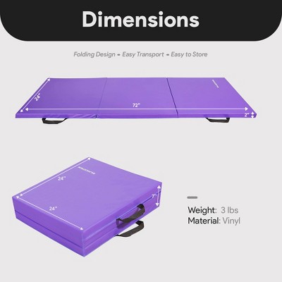 Purple 24" x 24" Vinyl Folding Gymnastics Mat