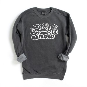 Simply Sage Market Women's  Garment Dyed Graphic Sweatshirt Retro Let It Snow - 1 of 2