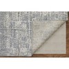 Gray and Silver Abstract Hand Woven Worn Faded Area Rug - 4 of 4