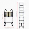 NAYSAYE 9.5FT Aluminum Telescopic Ladder with Hooks and Triangular Stabilizers Portable Multi Purpose Ladder 330lb Capacity, Silver, 18"*2.6"*30" - 3 of 4
