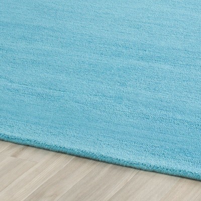 Turquoise Handmade Wool 9' x 12' Tufted Area Rug