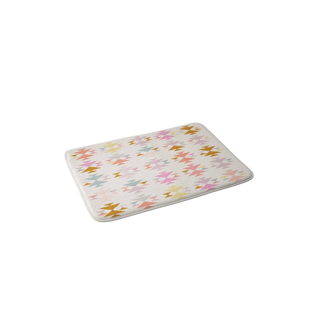 Photos - Bath Mat June Journal Painted in Pastel Memory Foam Bath Rug Peach - Deny Designs: Geometric Microfiber, Machine Washable