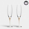 Orrefors Intermezzo 7 Fl. Oz. Stemmed Champagne Flute Glasses - Set of 4, Blue & Gold Drop - Kitchen & Dining Crystal Glassware - Dishwasher Safe - 2 of 4