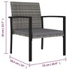 vidaXL Modern Dining Chairs 2 Pcs, Patio Rattan Dining Chair with Cushion, Outdoor Wicker Dining Chair - 4 of 4