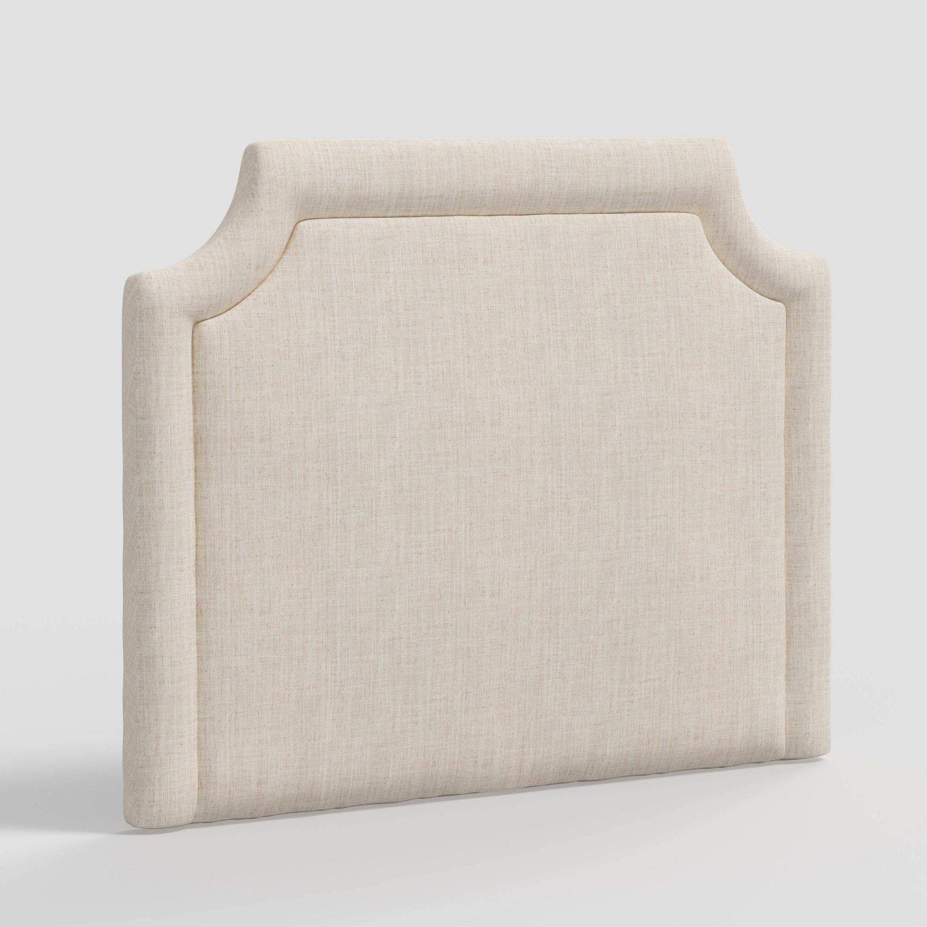 Twin Charlie Notched Border Stick-on-the-Wall Dorm Headboard Classic Linen Talc - Threshold™