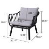 Outdoor Patio Club Chairs Set of 2, Slatted Armchairs with Beige Cushions, Modern Polypropylene Lounge Seating for Garden, Balcony-The Pop Home - 4 of 4