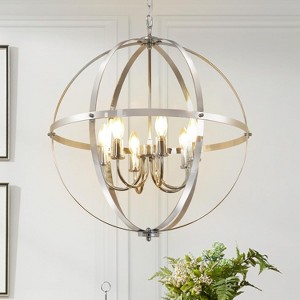 Runesay 6-Light Chrome Globe Pendant Light Fixtures, Industrial Sphere Pendant Lighting Over Island for Dining Room Foyer - 1 of 4