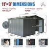NicBex Metal Outdoor Storage Shed with Lockable Doors and Windows for Backyard Garden,Patio,Gray - 3 of 4