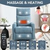 Swivel Rocker Recliner Chair with Heat and Massage, Manual Recliner Chair for Living Room, Fabric Lounge Recliner Chair - Koiai - 2 of 4