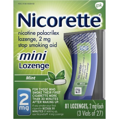 Nicorette 2mg Stop Smoking Aid Nicotine Mini Lozenge - Mint - 81ct