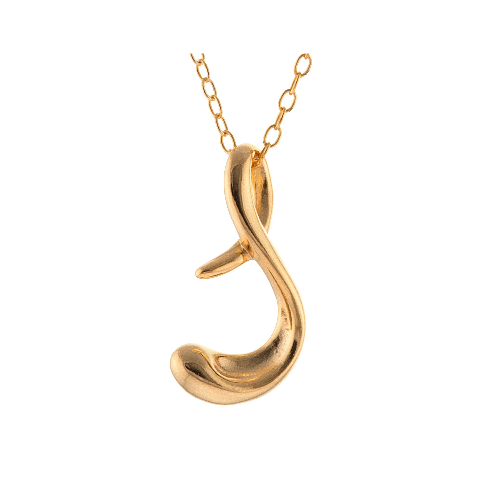 'Women's Gold Plated Letter ''S'' Pendant - Gold (18''), Size: Small'