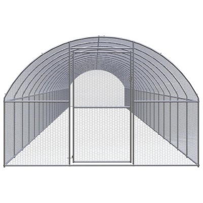 vidaXL Galvanized Steel Chicken Coop – Spacious, Durable, and Cleanable Outdoor Enclosure Suitable for Chickens, Hens, Ducks and Small Animals