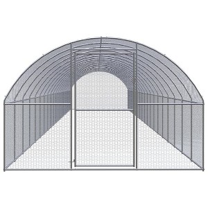 vidaXL Galvanized Steel Chicken Coop – Spacious, Durable, and Cleanable Outdoor Enclosure Suitable for Chickens, Hens, Ducks and Small Animals - 1 of 4