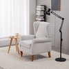 TiramisuBest Vintage Coffee Table & High-Back Armchair Set,Reading Chair with Solid Wood Coffee Table for Living & Bedroom,Antique Dark Grey - 3 of 4
