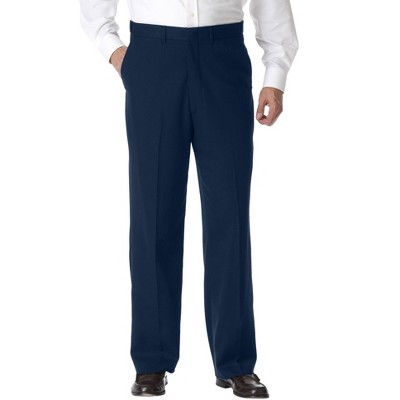 KingSize Men's Big & Tall KS Signature Collection No Hassle Classic Fit Expandable Waist Plain Front Dress Pants