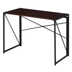Extra Folding Desk with Charging Station Espresso/Black - Breighton Home