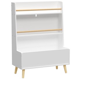 PDTEND 36.61 in. Toy Storage Organizer, Kids Bookshelf, Book and Magazine Rack for Playroom, Classroom, Nursery, Kids Room, White - 1 of 4