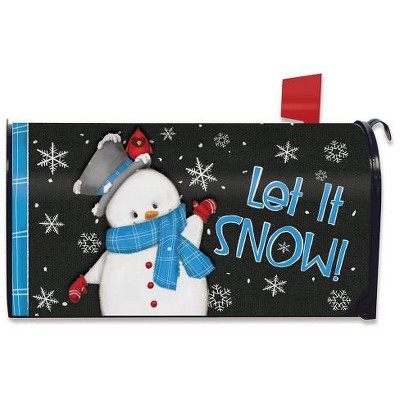 Jolly Winter Snowman Magnetic Mailbox Cover Primitive Let It Snow Briarwood Lane