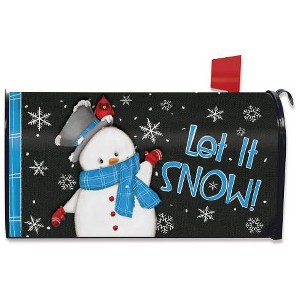 Jolly Winter Snowman Magnetic Mailbox Cover Primitive Let It Snow Briarwood Lane - 1 of 3