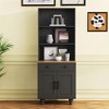 Runesay Modern 5 Tier Bookshelf with Drawer and Adjustable Shelves - 3 of 4