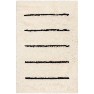 Kenya KNY750 Hand Knotted Indoor Area Rug - Ivory/Black - 5'x8